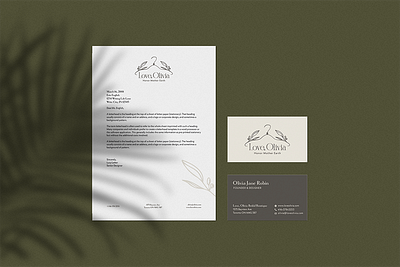 Love, Olivia Bridal Boutique Stationery brand brand design brand identity branding bridal business business card corporate design design art formal graphic design letterhead logo stationery