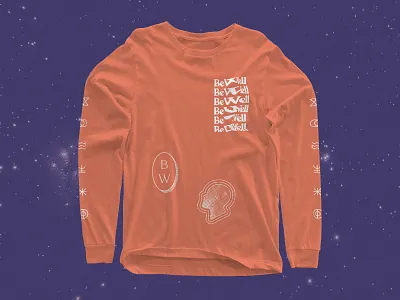 Be Well Shirt branding collage design geometry illustration layout pattern texture type