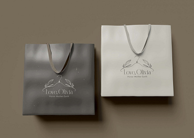 Love, Olivia Bridal Boutique Bags bags brand brand design brand identity branded branding collaterals design graphic design logo marketing mockup packaging paper bags