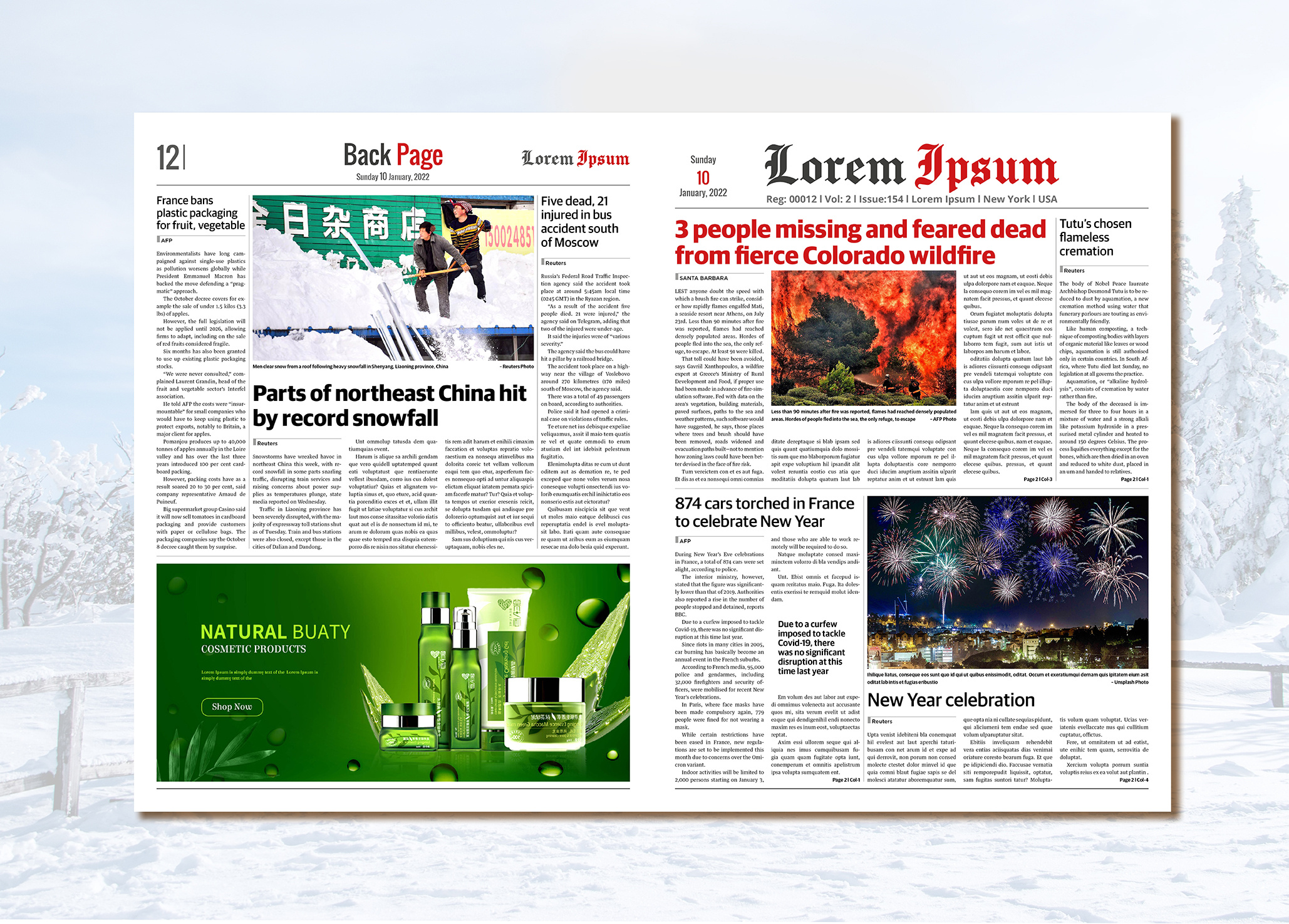 Example of Newspaper Layout Design For Print