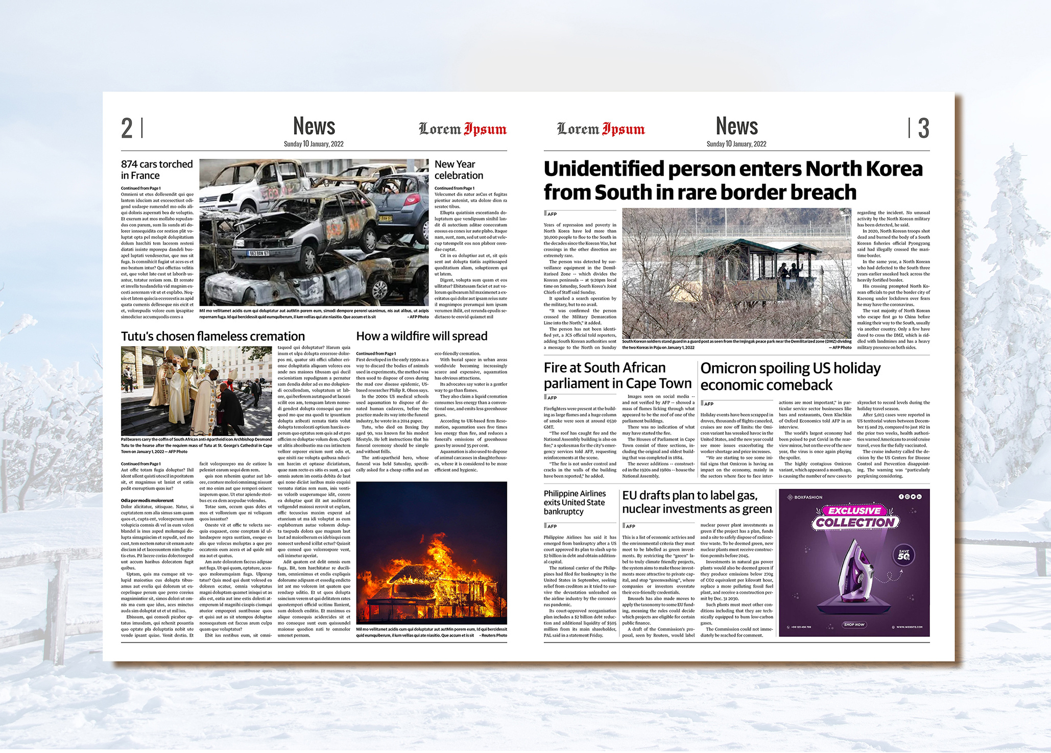 Example of Newspaper Layout Design For Print