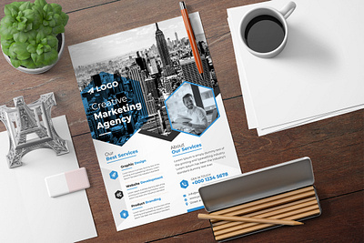 Creative Corporate Business Flyer Template branding business flyer business leaflet template corporate flyer design flyer design ideas illustration leaflet design templates logo real estate flyer