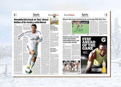 Sports Newspaper Layout Design cover cover design design editorial editorial design magazine cover magazine design magazine layout design newspaper newspaperdesign newspaperlayout