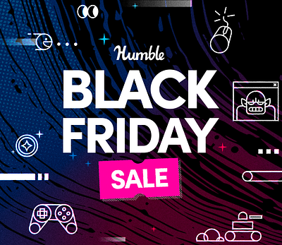 Humble Black Friday Sale 2021 black games gaming illustration logo marketing neon sale store