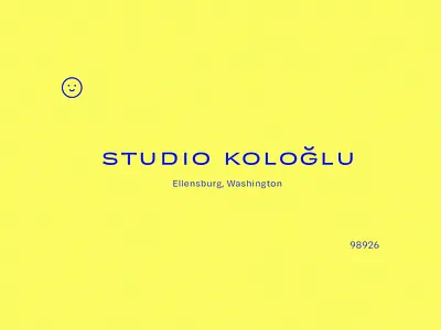 Studio Kologlu branding design ellensburg happy happy face identity logo logo design neon smile smiley face studio turkish typogaphy washington yellow