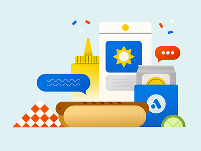 Happy Labor Day from Team Attentive! beer blog happy labor day hot dog illustration labor day lime mustard picnic sms summer sun text messaging