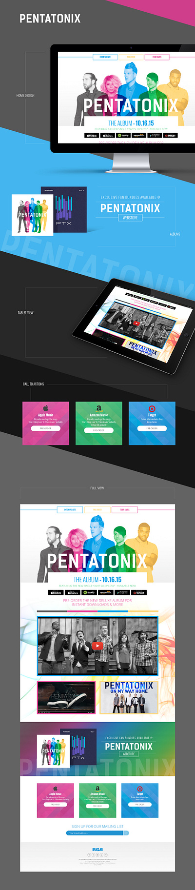 Pentatonix | Web Landing colorful design design interactive design music music web music website ui ui design uiux ux design web web design web designer website website designer