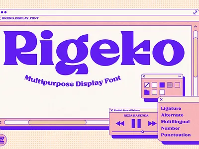Rigeko Display Font branding classic clothing display display font fashion font fonts identity logo modern packaging poster retro retro font retro fonts serif typeface typography urban