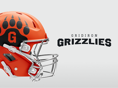 Gridiron Grizzlies House Brand branding design football football field grizzlies helmet marketing mobile mockup pawprint product sms sports stadium team text messaging