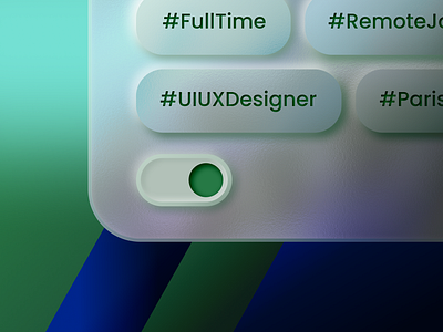 Glass UI Job Search concept dashboard design glasstexture glassui green hashtagh jobsearch neumorphic neumorphicbutton searchengine switcher ui