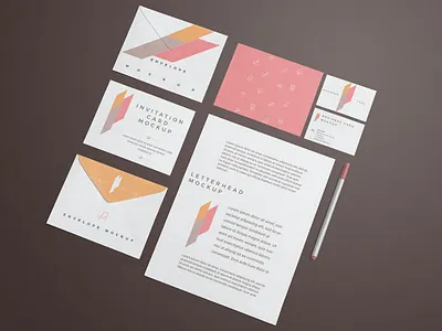 Corporate Stationery Branding Mockups advertising brand stationery branding brochure business business card card corporate design envelope flyer graphic design identity letterhead mockup presentation psd showcase stationery template