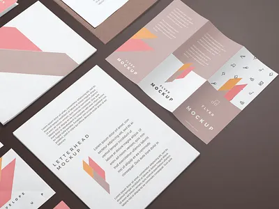 Corporate Stationery Branding Mockups advertising brand stationery branding brochure business business card card corporate design envelope flyer graphic design identity letterhead mockup presentation psd showcase stationery template