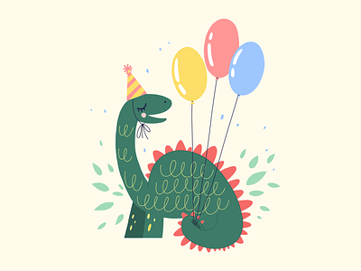 Dino Birthday baby dino balloons birthday celebration child color cute design dino dinosaur fun happy illustration joy jurassic party