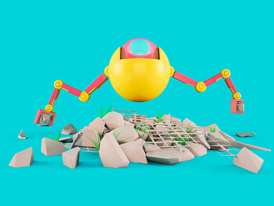 Disaster Preparedness 3d 3d art 3d illustration abstract colorful design digitalart disaster preparedness illustration robot