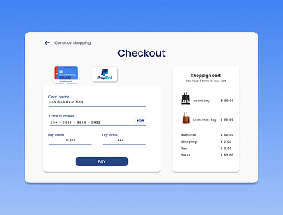 Credit Card Checkout checkout dailyui design shop ui ux