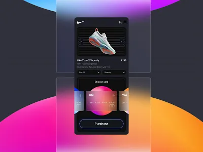 Nike Credit Card Checkout - Daily UI 002 appdesign dark ecommerce glassmorphism gradient graphic design nike ui uidesign