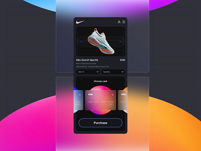 Nike Credit Card Checkout - Daily UI 002 appdesign dark ecommerce glassmorphism gradient graphic design nike ui uidesign