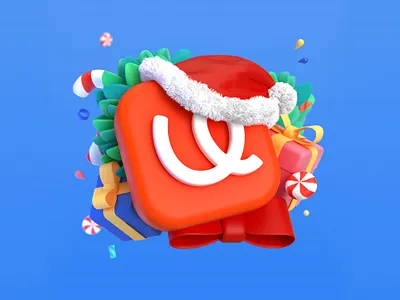 3D Logo for Christmas - uMake 3d 3d icon 3d illustration app branding christmas design icon logo