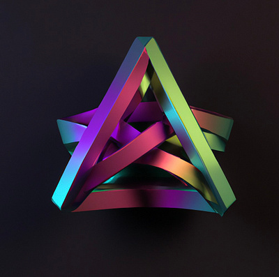 Intertwined 3d animation geometric graphic design irridicent ui