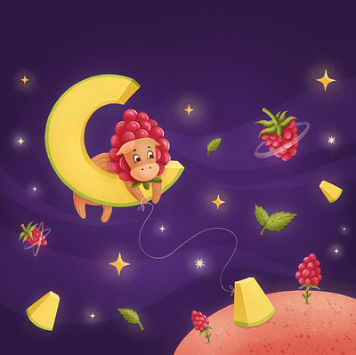 Moon melon character character design character development children illustration design digital illustration illustration kids illustration