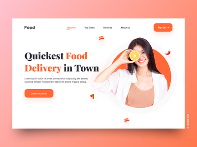 Restaurant & Online Food Ordering Website 3d design ecommerce food food lovers fruits illustration landing page minimal online orders ordering popular design restaurant shop sushi template ui uiux web website