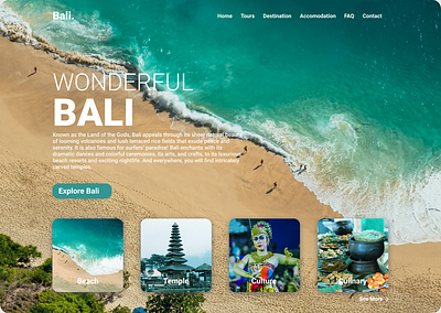 Wonderful BALI bali indonesian travel ui web design website