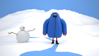 3D Snowy Character 3d 3d modeling animation character cinema4d illustrator motion graphics winter