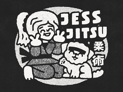 Jess Jitsu cute design dog doodle fun girl graphic design illustration japan japanese jess jitsu jiujitsu kawaii lettering print t shirt