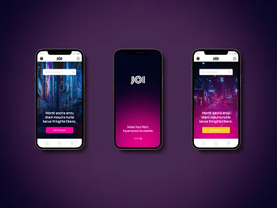 JOI App Homescreens app app design branding design home screen mobile pink splash screen ui ux
