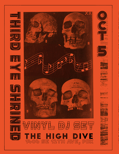 spooky gig (zoom for full res) band bands design flyer design gig poster graphic art graphic arts graphic design music design