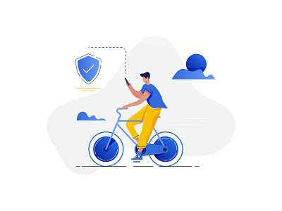 Walkthrough Illustrations - ZERO bike bluetooth building character city hand illustration location man minimal phone playful pulse startup tech tracing ui ux vector woman