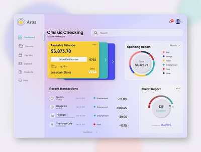 Astra Banking Dashboard 3d 3d ui app design astral design banking dashboard claymorphism creative dashboard design glass morphism space design ui