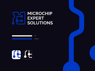 Logo| Microchip Expert Solutions blue brand identity branding icon icons identity logo logotype minimalism technology