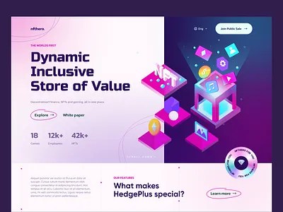 NFTHero - NFT, Gaming and DeFi Finance platform Concept branding concept decentralized defi design desktop finance gaming illustration logo modern nft page redesign ui ux website