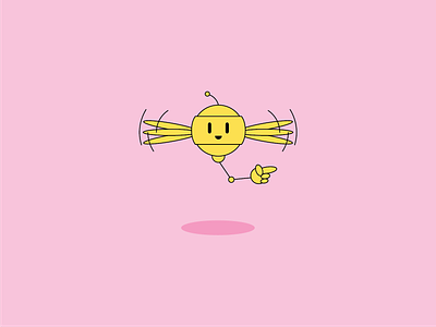 Meet BeeBot bee character design chibi cute digital illustration flat design illustration pink robot vector yellow