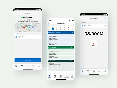 Check in & out Assistant 5g assistant auto track automatically check in check out end user enterprise product location map mobile design mobile product qr code saas time time tracker