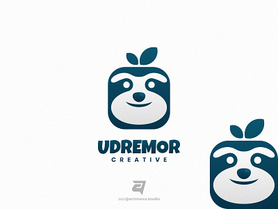 UDREMOR animal artnivorastudio branding creative design gradient graphic design head illustration logo logo awesome logo inspiration modern simple sloth square vector