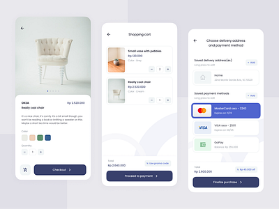 Exploration - Transaction Screens app balance design digital ewallet interface mobile online online shop order purchase screen shop store transaction ui uiux ux wallet