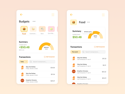 Budgeting App app budget budgetapp design money transactions ui