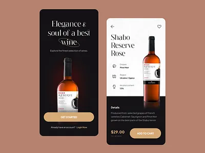 Wine shopping app 🍷 app app design app ui concept dailyui design ios liquor minimal mobile app mobile ui shopping ui ui design ux ux design wine wine app wine shopping wine shopping app