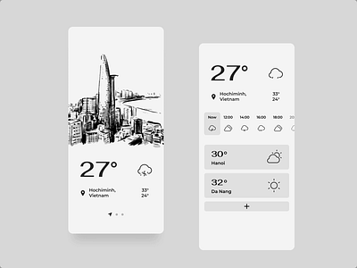 Minimal Weather App - Weekly Warm-up No.116 after effects animation app icon iconanimation icons illustration interaction minimal ui vietnam weather weekly warmup