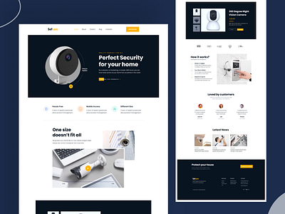 Wireless Security Camera Website ai camera cctv camera control panel home automation home security home security camera home security solutions landing page security camera security company security service smart camera smart home security smart security surveillance camera trendy design ui design ux design webdesign website