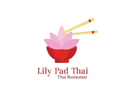 Lily Pad Thai | Alternative Logo 🥢 🌸 asian brand identity branding design flower food graphic design identity illustration logo lotus restaurant thai thailand