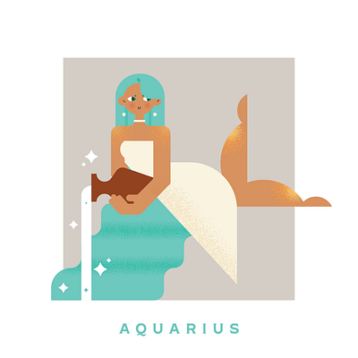 Aquarius graphic design illustration vector