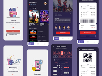 Tick - Cinema E-Ticket Apps cinema app cinema booking app cinema ui desain ui design design ui e ticket app mobile app movie ui ui uiux