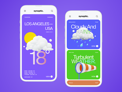 Minimal Weather App app cloud concept design gradient interface minimal mobile rain thunder ui ux warmup weather weekly