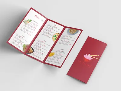 Lily Pad Thai | Menu Design 🥢 🌸 asian brand identity branding design food graphic design identity menu print restaurant thai thailand