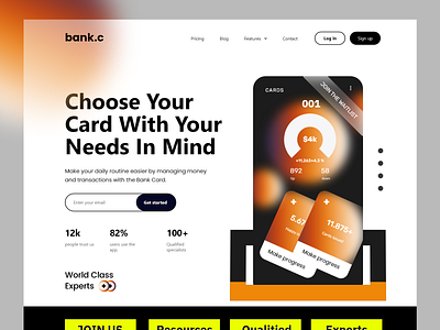 Web Design: Fintech Landing Page bank account bank card banking card cards finance fintech home page landing landing page web web design web site