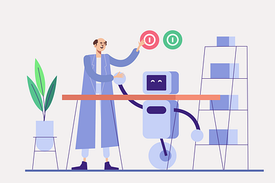 Inovation Laboratory Flat Illustration analysis artificial branding design engineering experiment flat futuristic header illustration illustration innovation intelligence laboratory science scientific system ui ui design vector web