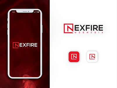 Minimalistic Logo Design For New Brand Nexfire Web Media a b c d e f g h i j k l m app icon best brand brand id brand identity branding creative logo illustration letter logo logo logo design minimalist n logo n o p q r s t u v w x y z red color top trendy logo unique word mark